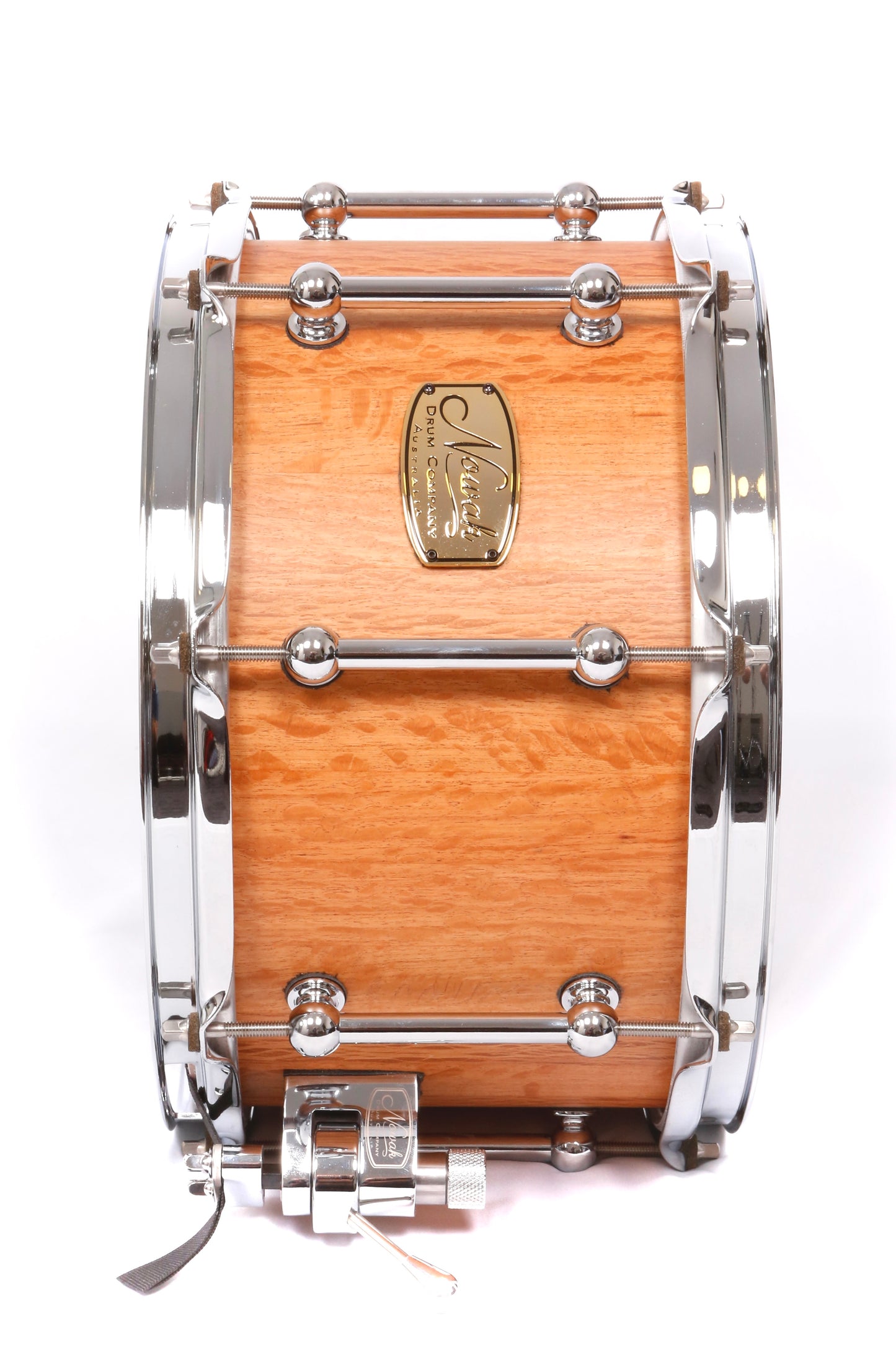 Sheoak Block Stave Snare Drum. Natural Finish. 12″ x 7″ Chrome Hardware
