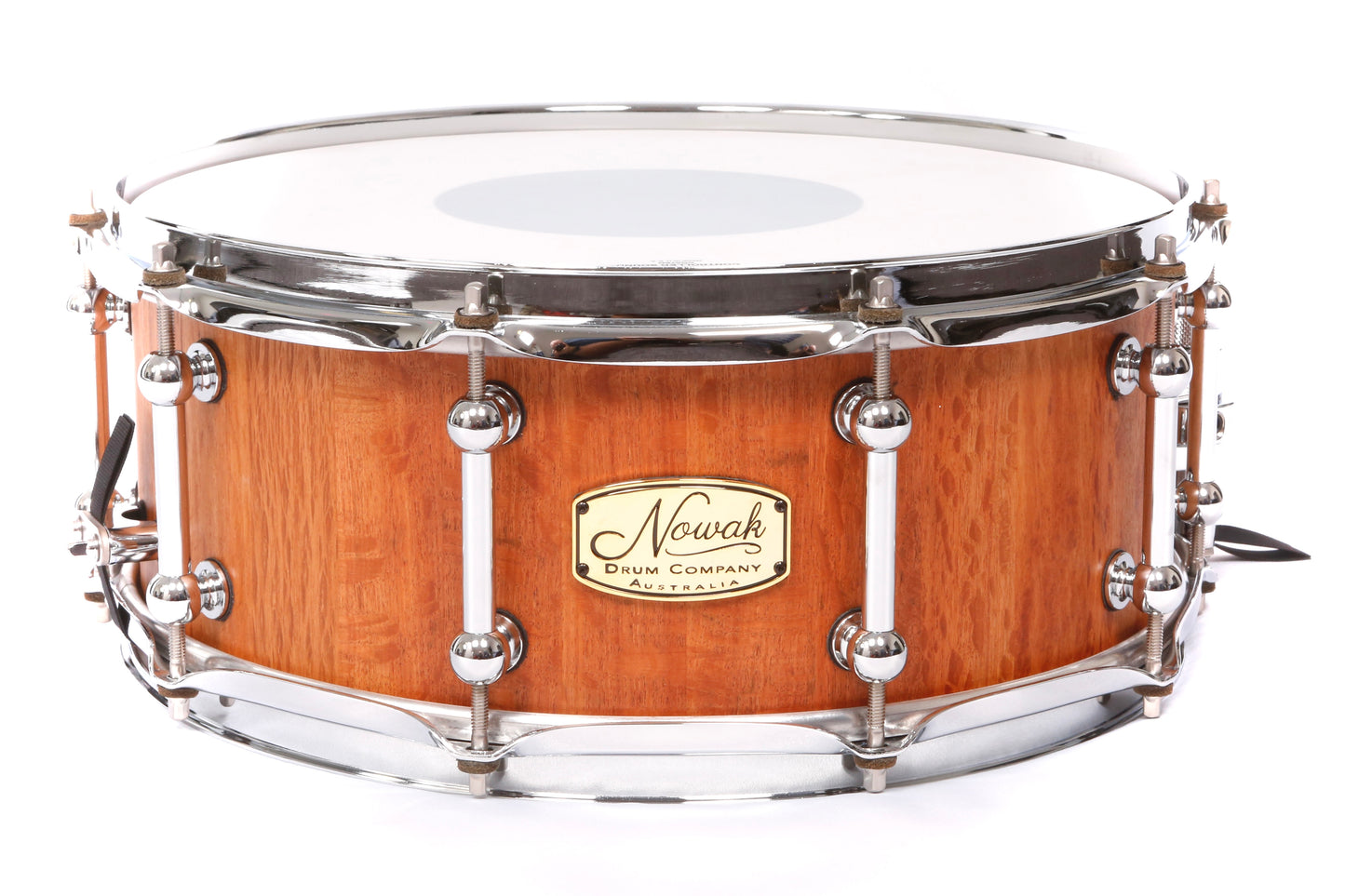 Sheoak Block Stave Snare Drum. Natural Finish. 14″ x 5 1/2″ Chrome Hardware