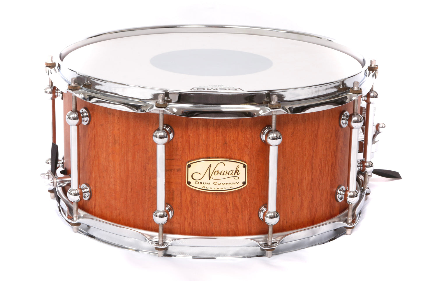 Sheoak Block Stave Snare Drum. Natural Finish. 14″ x 6 1/2″ Chrome Hardware