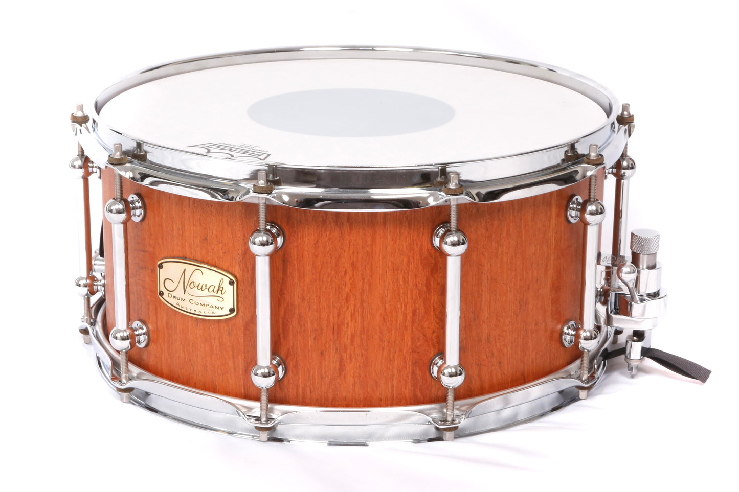 Sheoak Block Stave Snare Drum. Natural Finish. 14″ x 6 1/2″ Chrome Hardware