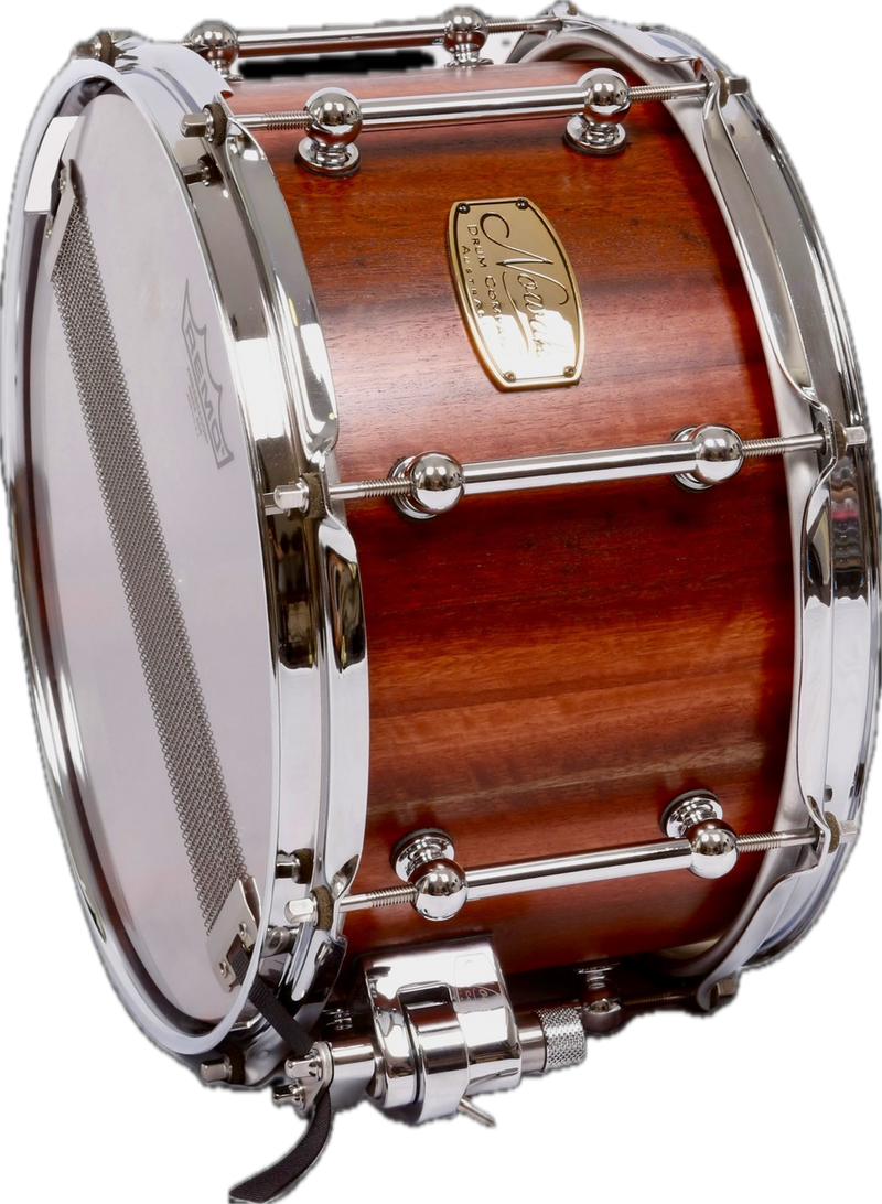 Jarrah Block Stave Snare Drum. Natural Finish. 12″ x 7″ Chrome Hardware (Limited Jarrah Wood Series)
