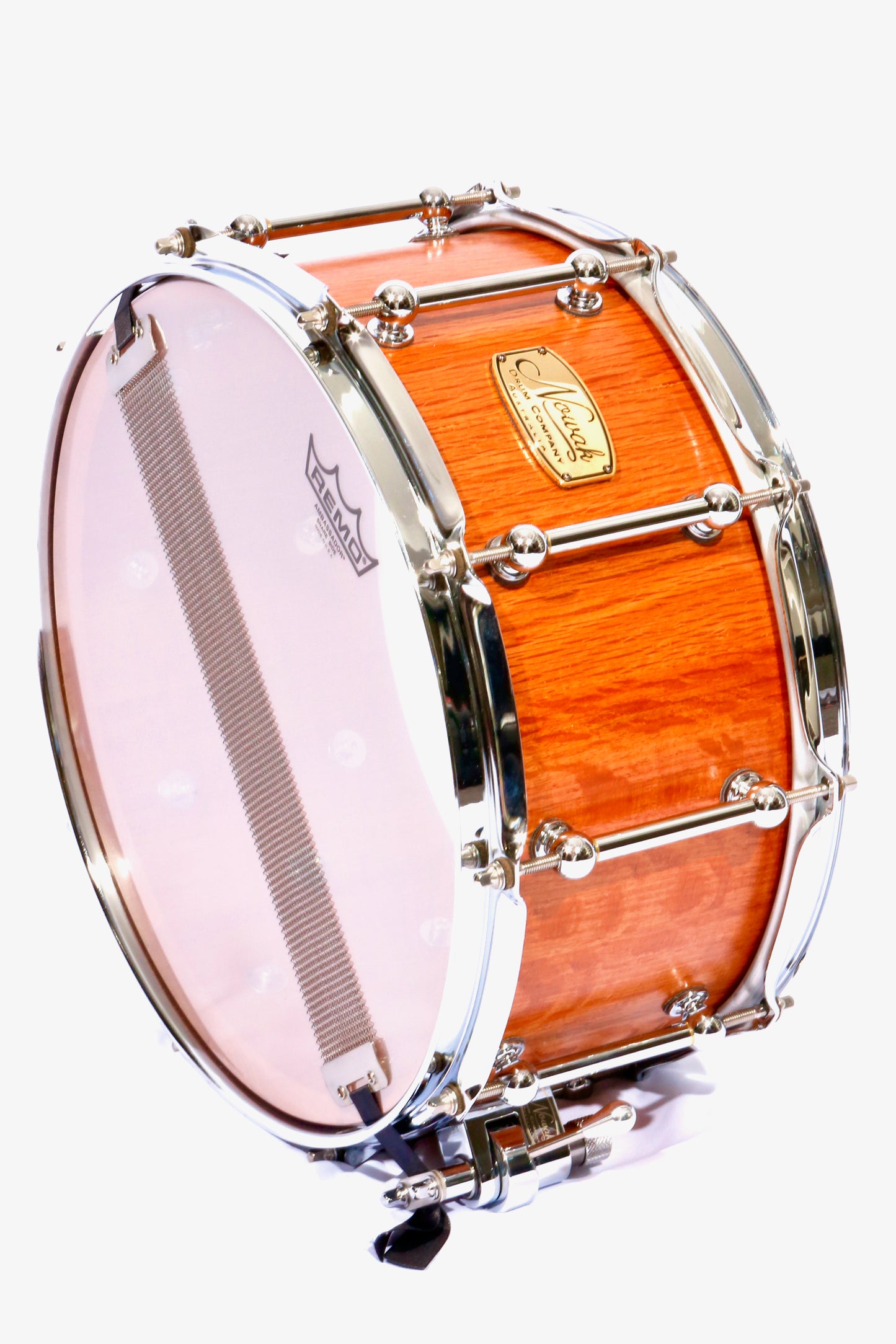 Sheaok Block Stave Snare Drum. Natural Finish. 14″ x 6 1/2″ Chrome Hardware