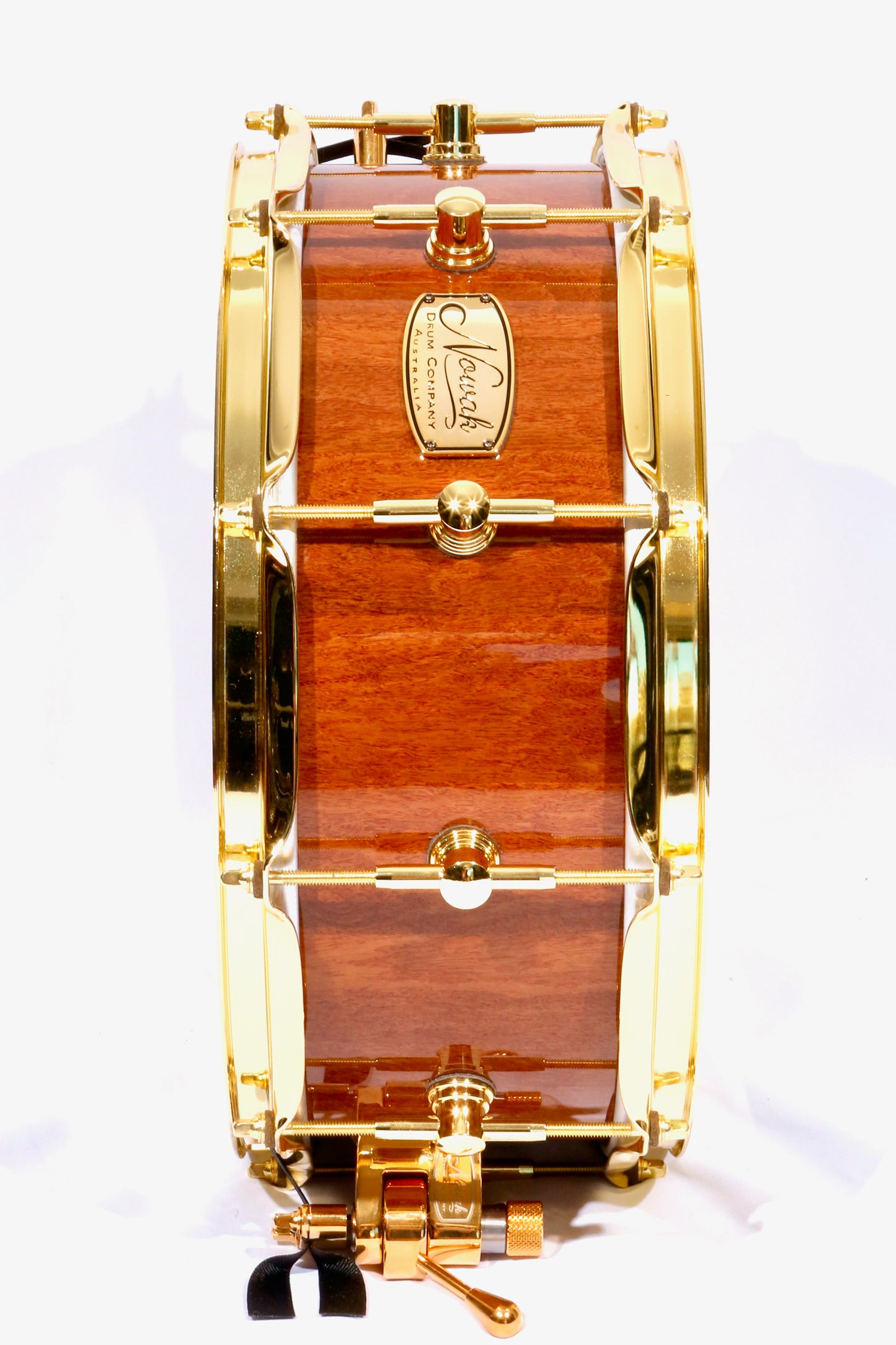 Wandoo Block Stave Snare Drum. Natural Finish. 14″ x 5 1/2″ Gold Hardware