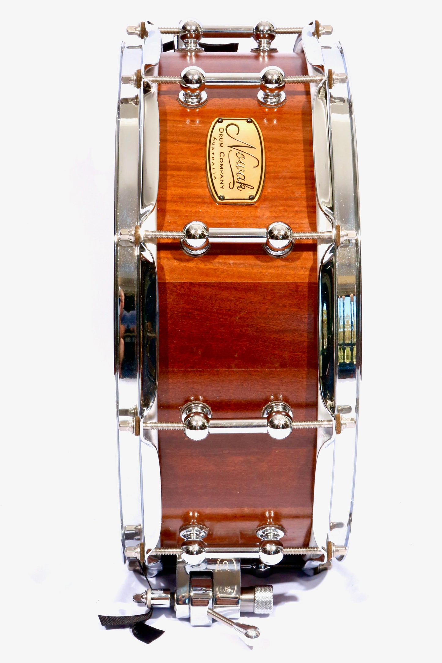 Wandoo Block Stave Snare Drum. Natural Finish. 14″ x 5 1/2″ Chrome Hardware