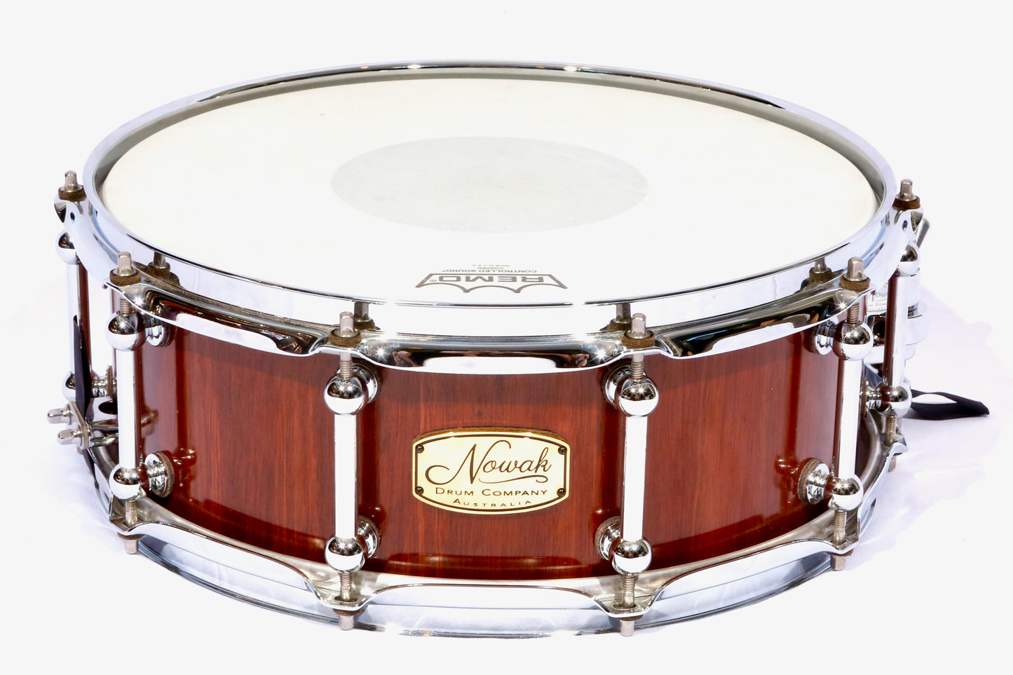 Wandoo Block Stave Snare Drum. Natural Finish. 14″ x 5 1/2″ Chrome Hardware