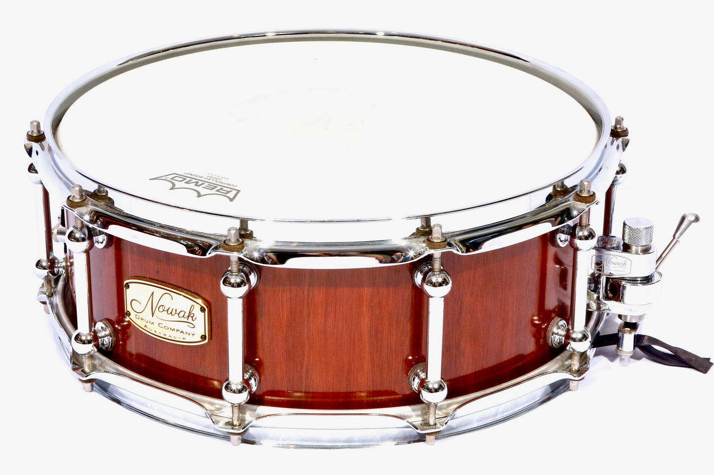 Wandoo Block Stave Snare Drum. Natural Finish. 14″ x 5 1/2″ Chrome Hardware