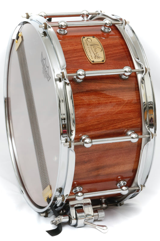 York Gum Block Stave Snare Drum. Ultra High Gloss. 14″ x 6 1/2″ Chrome Hardware